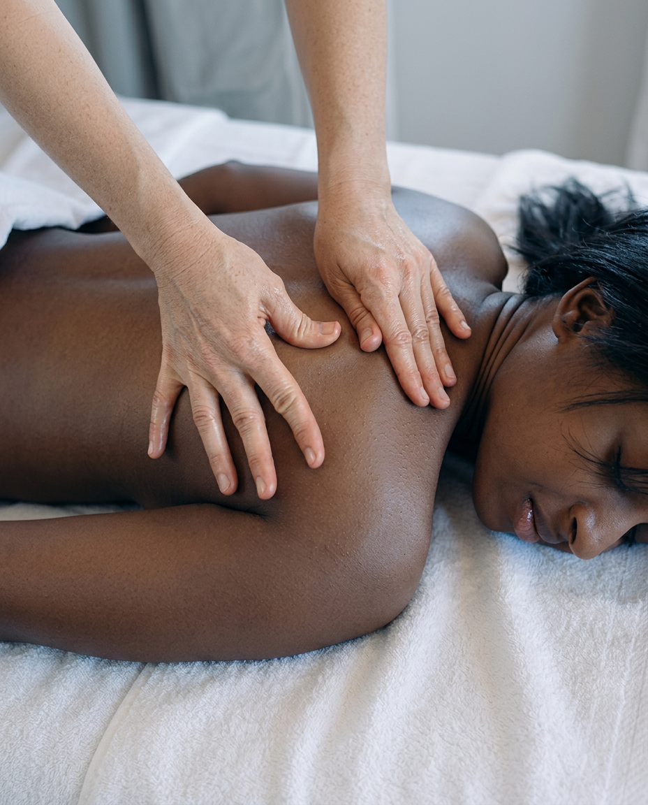 Woman receiving massage therapy